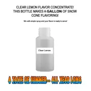 CLEAR LEMON MIX SNOW CONE/SHAVED ICE FLAVOR CONCENTRATE MAKES 1 GALLON