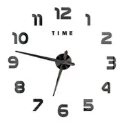 Wall Clock Black Design 37 Inch 3D Diy Mirror Acrylic Sticker Fashion Quartz Wall Clocks