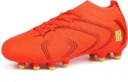 [brooman] Kids Firm Ground Soccer Cleats Boys Girls Outdoor Football Shoes