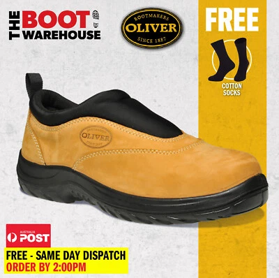 Oliver Work Boots, 34615, Steel Toe Safety, Wheat Slip-On Sports Shoe. Brand New