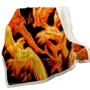 Mythology Birds Phoenix Dawn Throw Blanket