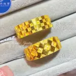 金世界珠寶-黃金9999格紋造型戒指 菱格紋 黃金戒指 方格 顯大 寬版 男戒 活動戒圍