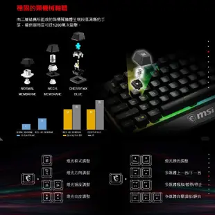 MSI 微星 Vigor GK30 TC 電競鍵盤 類機械軸 RGB 電競鍵盤 熱鍵控制 防潑水 MSI12