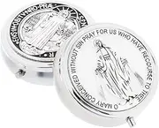 GRIRIW 2pcs Box Box Saint Benedict Rosary Shelf Decoration Material Decoration Universal Robe Retro Rosary Mother Rosary Log Decoration Home Decoration Baptism Favor Boxes Zinc Alloy