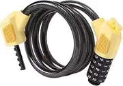 Ｓｉｍｈｏａ 5 Digit Code Bike Cable Lock Lightweight Combination Cable Lock Password at Will for Riding, Yellow