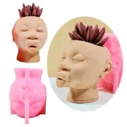 Ethnical African Women Bust Planter Silicone Mold Cement Succulent Pot DIY Mould