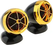 Car Audio Component 2pcs 1200W Built-in Crossover Car Stereo Speaker Universal Dome Tweeter Auto Loud Speakers Audio Sound for Car Tweeters(Gold)