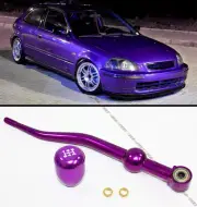FOR 1988-2000 HONDA CIVIC PURPLE DUAL BEND SHORT THROW SHIFTER+TYPE-R SHIFT KNOB (for: Honda)