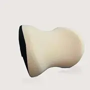 ACEmedia Car Neck Pillow,Adjustable Shoulder Strap for Neck Pain Relief Pillow ，Breathable and Detachable Sleeve，Soft Station Wagon Neck (Off White)