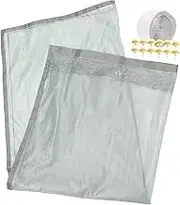 SHINEOFI 1 Set Self Adhesive Window Screen Mesh DIY Insect Protection for Sliding Standard Windows Easy Install Hook Loop Grey for Summer Insect Control