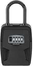 Key Lock Box, Large OutdoorWall Mounted or Hanging 4-Digit Combination Lock Box, Waterproof Portable Key Safe with Removable Shackle for Car Keys, House Keys, and Cards