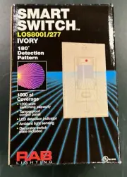 RAB Lighting LOS800I/277 Smart Switch Wall Vacancy Occupancy Sensor Ivory