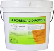 asc8p Pail of L-Ascorbic Acid Powder 99+% Food Grade USP36/BP2012 Naturally Fermented Pure White Crystals Form of Vitamin C 8 lb.