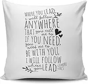 Custom Fashion Home Decor Pillowcase Black and White Gilmore Girls Where You Lead Theme Song Square Throw Pillow Cover Cushion Case 16x16 Inches One Sided Print