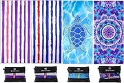 4 Pack Microfiber Lightweight Beach Towel 180x80cm Oversized Extra Large Thin Sand Free Towels Travel Swim Pool Yoga Gym Camping for Adults Women Men Beach Essentials Accessories Vacation Gift