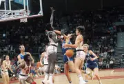 Olympics USA Kevin Joyce Jim Brewer and Dwight Jones in action def- Old Photo