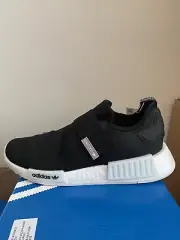 ADIDAS NMD R1 WOMEN SLIP ON Black and White Model GW5698 - Size 9.5 - Brand New!