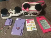 Claire’s Plush Panda Cosm Bag Jewelry Nail Justice Sticker Lot