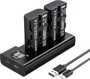 ENEGON NP-F550/NP-570 Battery Charger Set (2-Pack,2900mAh) Compatible with Sony Sony NP F970, F750, F770, F960, F530, F330, F570, CCD-SC55, TR516, TR716, TR818 and Some Led Light, Monitor, Recorder