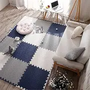 Puzzle Exercise Floor Mat, EVA Interlocking Foam Tiles Exercise Equipment Mat with Border for Home Gym Flooring Exercise Workouts