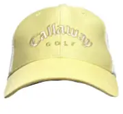 Callaway Adult Unisex Adjustable OSFM Yellow White Mesh Back Trucker Hat NWT