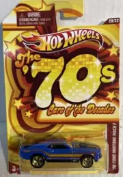2011 HOT WHEELS CARS OF THE DECADES '70 FORD MUSTANG MACH 1 BLUE