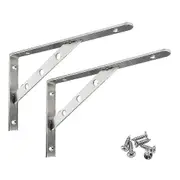 2pcs Heavy Duty Stainless Steel Bench Table Shelf Bracket Frame Triangle Support New 200mm*8in
