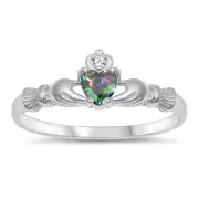 Celtic Claddagh Baby Ring Genuine Sterling Silver 925 Height 7 mm Size 1