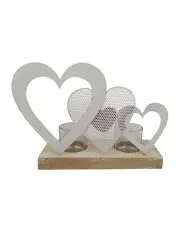 [Willow & Silk] Rustic Hearts Romantic Tealight Candleholder in Multi