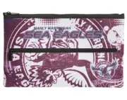 Manly Sea Eagles Official NRL 33cm x 21cm Neoprene Team Song & Logo Pencil Case