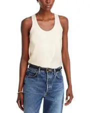Majestic Filatures Scoop Neck Linen Metallic Tank Top