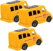 Totority 3pcs School Bus Toys Mini School Bus Toy Vehicle Playsets Bus Toys Bus Toys Push and Go Toys Mini Car Toys Small Cars Toys Push and Go Bus Toys Toys Yellow Plastic