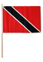 12x18 12"x18" Trinidad and Tobago Stick Flag wood Staff 100D