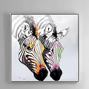 BAJIE Painting Hand Painted Abstract Zebra Head Oil Painting On Canvas Wall Art Frameless Picture Decoration For Live Room Home Decor Gift