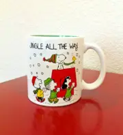 PEANUTS Charlie Brown Coffee Cup/Mug Christmas Jingle All The Way ~NEW~LOVELY