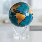 MOVA Globe 4.5" Black and Silver World Map - Solar-Powered Rotating Desktop Deco