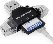 SD/Micro SD Card Reader for iPhone/ipad/Android/Mac/Computer/Camera,Portable Memory Card Reader 4 in 1 Micro SD Card Adapter&Trail Camera Viewer Compatible with TF and SD Card