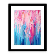 Pink Blue Dripping Color Art Framed Art Framed print Art Poster