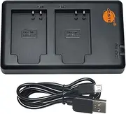 DSTE MH-65P USB Dual Battery Charger Compatible with Nikon EN-EL12, ENEL12 Battery as MH-65 - Powered by Micro USB to USB-A 2.0 Charging Cable