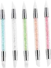 HONMEET Manicure Set 5pcs Drill Double Head Point Drill Silicone Pen Nail Art Tools