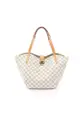 二奢 Pre-loved Louis Vuitton Salina PM Damier Azur Shoulder bag tote bag PVC leather white