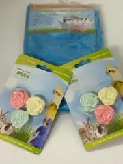 Rabbit guinea pig rat ferret towel grooming sack w 6 fruit gnaw chew minerals B