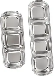 NOLITOY 2Pcs Pet Feeding Plates Multi Grid Fodder Trays for Hamster Rabbit Squirrel Easy to Clean Compact Design for Pet Food Serving