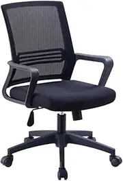 Auzzie Mart Office Chair, Mesh Computer Desk Chairs with Tilt Adjustment and Adjustable Seat Height, with Backrest, Mid Back and 360°Swivel Seating Black for Gaming Room Executive Home