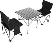 Camping Chair with Table - Foldable Camping Table with Chairs | Waterproof Foldable Outdoor Furniture for Travel, Beach And Lawn