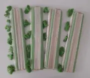 PIER 1 IMPORTS WOVEN BAMBOO PLACEMATS SET OF 4 20X14 GREEN Fringe