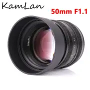 KamLan 50mm F1.1 APS-C Manual Focus Lens for Sony Canon Fuji M43 Mount Cameras