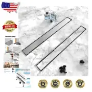Premium 2-in-1 Linear Shower Drain: 24 Inch Brushed Nickel with Tile Insert