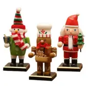 16cm Nutcracker Puppet Kids Toys Christmas Ornaments Wooden for Home Party