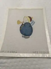 Wee Needle Hand Painted Needlepoint Canvas - Cherub Angel With Trumpet
